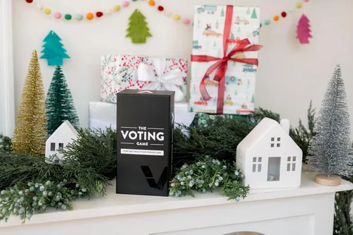 Vista 2 de The Voting Game - El divertido juego de cartas de fiesta para adultos sobre descubrir quiénes son tus amigos para fiestas de elefantes blancos