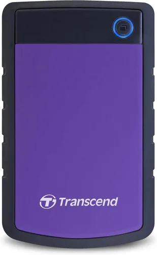 Vista 9 de Transcend 1TB StoreJet 25H3 HDD portátil resistente, respaldo de un solo Púrpura