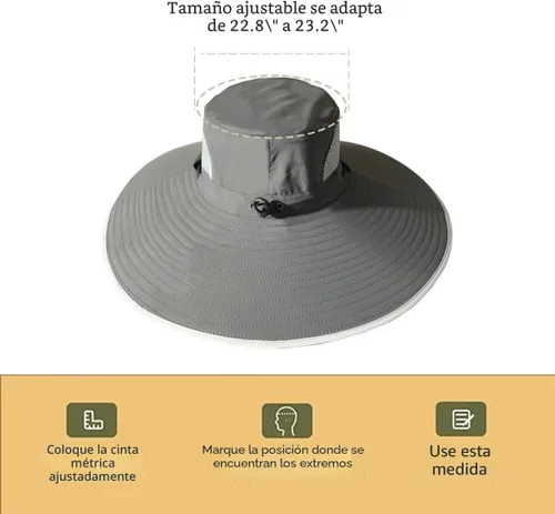 Vista 6 de Leotruny Sombreros de ala ancha para hombre UPF50+ sombrero impermeable transpirable para pesca, senderismo, camping
