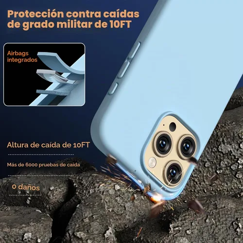 Vista 6 de Compatible con iPhone 15 Pro Max Case, Funda de Silicona Líquida, Funda Protectora de Cuerpo Completo a Prueba de Golpes Delgada y Fina