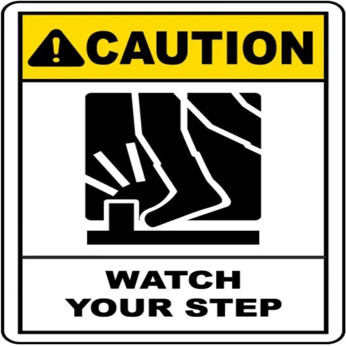Vista 23 de Caution Watch Your Step 4 Metal Sign - 12 x 12 Inch Funny Tin Sign Retro Wall Decor For Home, Bar, Kitchen, Garage