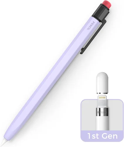 Vista 9 de TRONWIN Funda para Apple Pencil de 1ª generación, funda de silicona con agarre perfecto, diseño clásico con clip resistente compatible con Apple