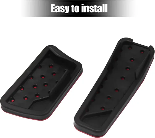Vista 6 de X AUTOHAUX Cubiertas antideslizantes para pedal de acelerador de gas y freno de aleación de aluminio sin perforación, almohadillas de pedal