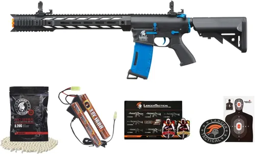 Vista 13 de Lancer Tactical Gen 2 Pistola de perdigones resistente M4 SPR Interceptor, eléctrica, polímero, completa, semiautomática, 1000 rondas, bolsa de 0.01