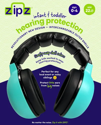Vista 2 de ZIPZ Baby & Toddler Earmuffs - ANSI-Certified Noise Protection, Audiologist-Recommended, Interchangeable Shells (0-4 Yrs)