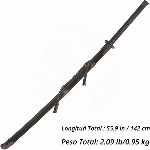 Vista 7 de Espada Hmong de polipropileno de alta resistencia para entrenamiento de artes marciales, espada antigua Samurai con funda para práctica