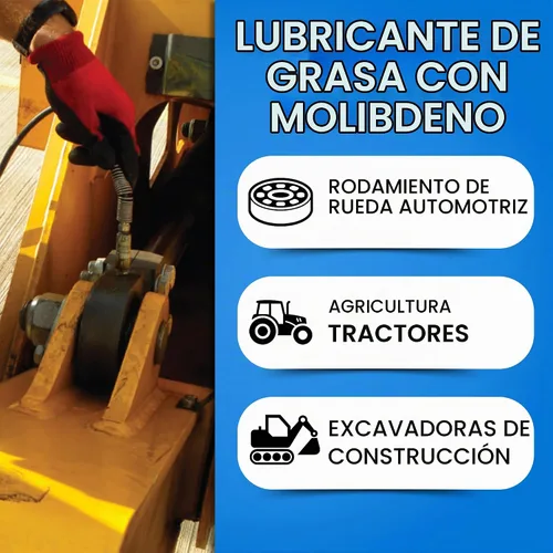 Vista 5 de Tubos de grasa moly resistente, 10 cartuchos para pistola de engrase Eje Bola y junta 5ta rueda 3% molibdeno automotriz tractor junta