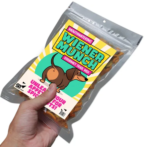 Vista 7 de Wiener Munch Trail Mix – Divertidos rellenos de calcetines para mujeres – Regalos para dueños de perros – Elefante blanco extraño – Regalos de broma