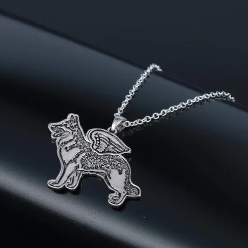 Vista 4 de AILUOR Collar de perro pastor alemán, colgante de perro con corazón de amor y galgo para perro
