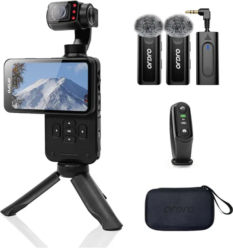 Vista 9 de ORDRO Videocámara de bolsillo M5, videocámara de video 4K 60FPS de estabilización de 3 ejes, cámara de bolsillo de visión nocturna IR para vlogging
