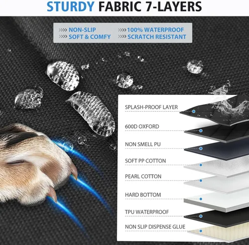 Vista 5 de Funda de asiento trasero para perro, hamaca para perro de fondo duro para automóvil, impermeable, suave, extensor de cama de viaje, soporta 400