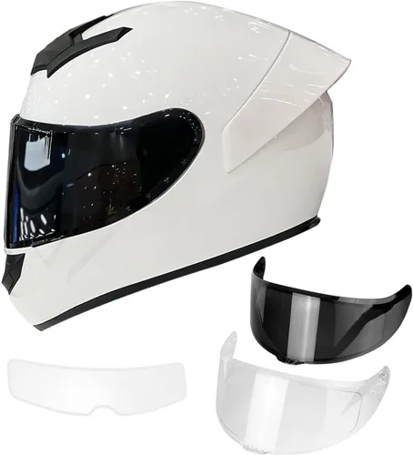 Vista 12 de Casco de motocicleta de cara completa para adultos con aprobación DOT, Casco de bicicleta de calle aerodinámico y ligero para hombres y mujeres