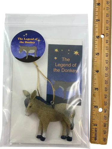 Vista 2 de Juego de regalo de leyenda de Navidad con diseño de burro con tarjeta de historia