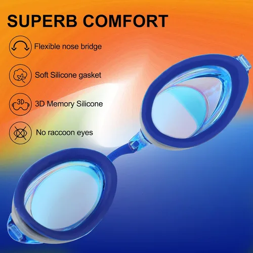 Vista 6 de Gafas de natación, paquete de 2 gafas de natación con protección UV antivaho para adultos, hombres, mujeres, jóvenes