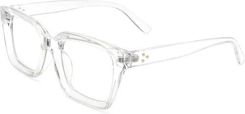 Vista 19 de COASION Lentes de bloqueo de luz azul, lentes clásicos gruesos con montura cuadrada para mujeres y hombres