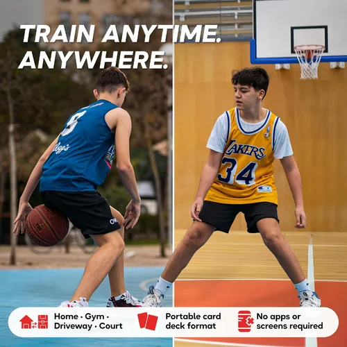 Vista 4 de Kick Deck HoopDeck de UVU Training - Programa de entrenamiento de baloncesto de 52 cartas para todos los niveles de habilidad y edades - Desarrollo