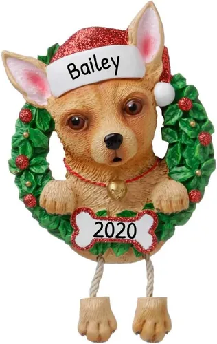 Vista 29 de Adornos de Navidad personalizados para perros 2024 – Corona de perro Beagle Adornos de Navidad para amantes de los perros, adorno de primera Navidad