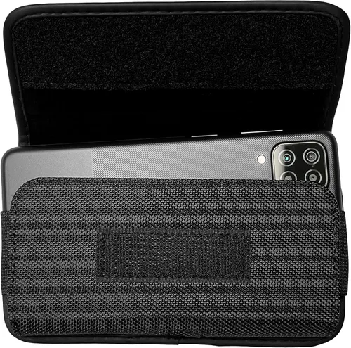 Vista 3 de Funda de nailon para teléfono celular para Google Pixel 5, Alcatel Insight, Tetra, Verso, Samsung Galaxy S10e, J3, LG Aristo 3/2 - Funda horizontal
