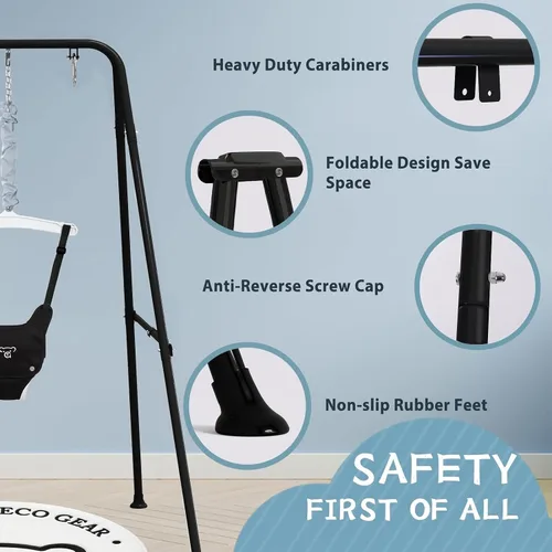 Vista 2 de G TALECO GEAR Saltador de bebé con soporte, Hamaca para bebé, Fácil de instalar, Ejercicio para bebés activos, Adecuado para interior y exterior