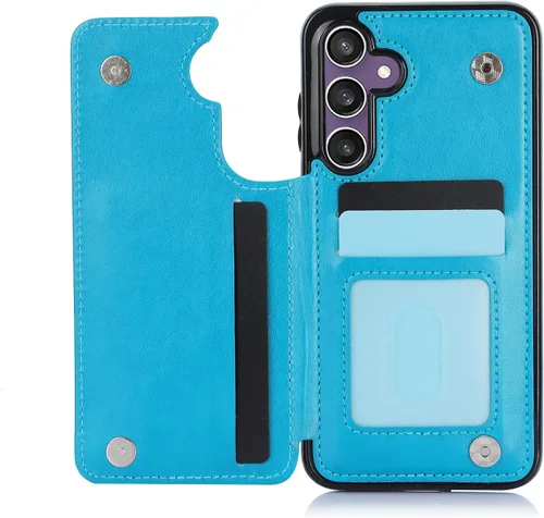 Vista 5 de Asuwish Funda de teléfono para Samsung Galaxy S23 FE 5G con protector de pantalla de vidrio templado y tarjetero con soporte para tarjetero, soporte
