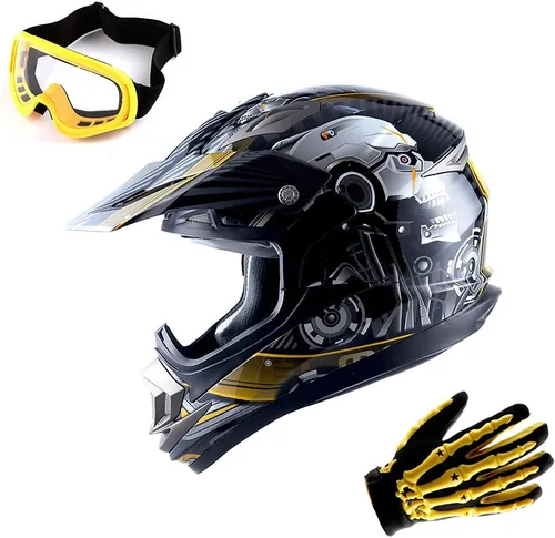 Vista 17 de 1Storm Casco de motocross para adultos, todoterreno, MX, BMX, ATV, motocross, mecánico, HGXP14B, fibra de carbono, negro, HGXP14B
