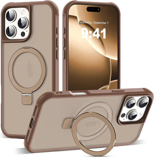 Vista 102 de SKYLMW - Funda compatible con iPhone 11 de 6.1 pulgadas, con soporte magnético invisible tipo anillo, funda translúcida de grado militar, compatible