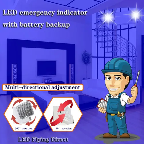 Vista 4 de Luces de emergencia LED con batería de respaldo, luz de emergencia comercial ajustable de dos cabezales, certificación UL, CA 120/277V, accesorios