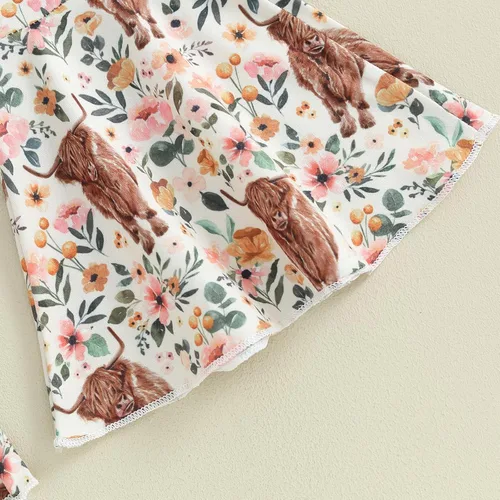 Vista 7 de Sunwittafy Conjunto de 2 piezas de sudadera vaquera de manga larga para bebé niña