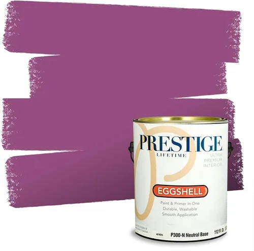 Vista 30 de PRESTIGE Pinturas de pintura interior e imprimación en uno, 1 galón, plano, combinación comparable de Sherwin Williams* Kimono Violet*