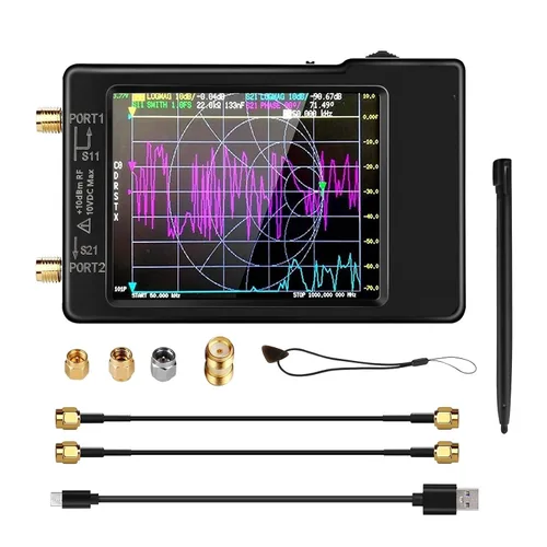 Vista 7 de Spectrum Analyzer, VNA-H Vector Network Antenna Analyzer SWR Meter 10KHz-1.5GHz MF HF VHF UHF with SD Card Slot Spectrum