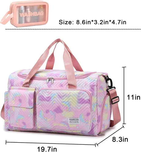 Vista 315 de Pequeña bolsa de gimnasio para mujer, bolsa de viaje con compartimento para zapatos