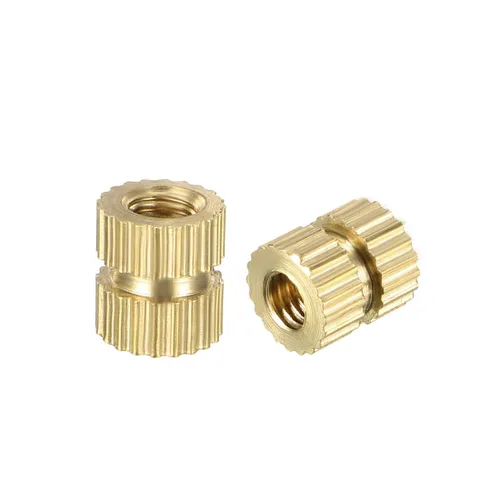 Vista 18 de uxcell M2 x 0.118 in (L) x 0.126 in (OD) Rosca hembra de latón moleteado roscado Insertar tuercas de incrustación, 20 piezas