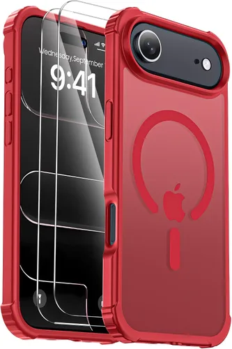 Vista 15 de Funda para iPhone Air [compatible con MagSafe] [2 protectores de pantalla] [prueba de caídas de grado militar] Funda magnética resistente