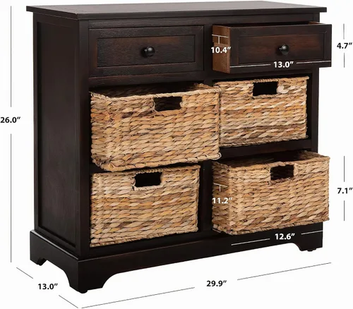 Vista 3 de Safavieh American Homes Collection Herman - Cesta de mimbre para almacenamiento marrón