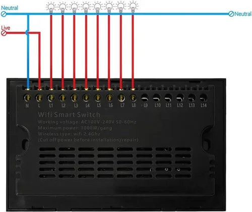 Vista 3 de Smart Home WiFi Smart Touch Light Interruptor de pared Interruptor de cristal Panel Tuya App Smart Life Compatible con control de voz (negro)