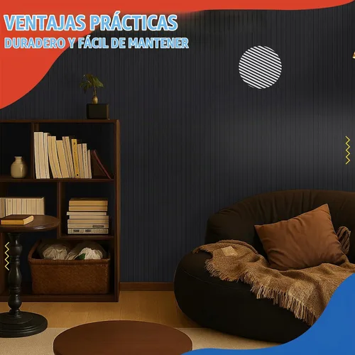 Vista 6 de Paquete de 10 paneles acústicos grandes, panel acústico de pared de 47.2 x 23.6 pulgadas, panel autoadhesivo a prueba de sonido para oficina