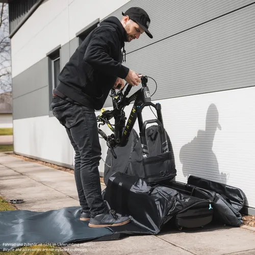 Vista 10 de B&W Bike.Bag 2.0 Bolsa de viaje para bicicleta, base de ABS híbrida y poliéster Ripstop - Carretera, triatlón, bicicletas de montaña de hasta 29