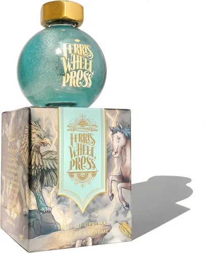Vista 37 de Ferris Wheel Press Tinta, Ferritales Edición Limitada, La Sinfonía Crepúsculo, Índigo con Brillo Azul, Botella de Tinta para Pluma Estilográfica