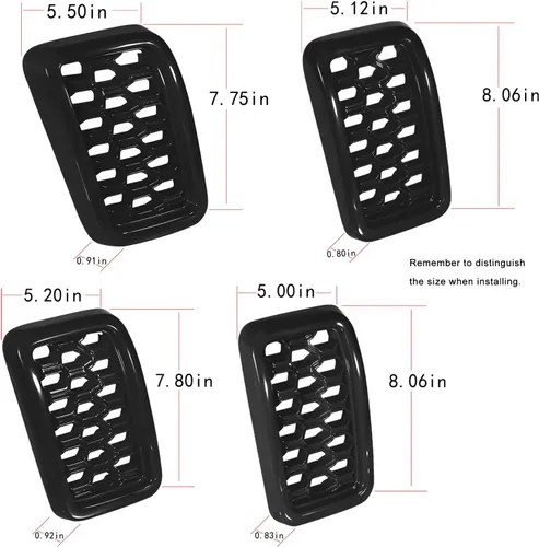 Vista 6 de Insertos de parrilla para Jeep Grand Cherokee 2017 2018 2019 2020 2021 parrilla de panal de abeja accesorios exteriores Kit de superposición