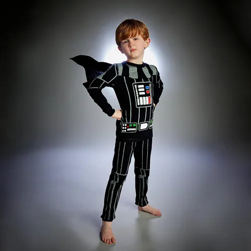 Vista 2 de STAR WARS Disfraz de Darth Vader PJ PALS para niños 3 multicolor, Multi colorido
