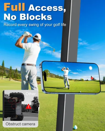 Vista 6 de Soporte magnético para carrito de golf con imanes fuertes y correa de seguridad, doble protección, apto para Magsafe iPhone/Galaxy/Google Pixel