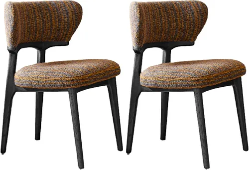 Vista 10 de Sillas de comedor retro, juego de sillas de comedor de madera, silla de cocina tapizada, silla de tocador de recepción, asiento sin brazos