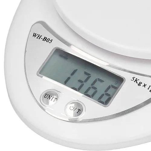 Vista 8 de Báscula digital de cocina con pantalla LCD digital, básculas de alimentos, peso digital, gramos, onzas y libras, con baterías de 0.04 oz, incluidas