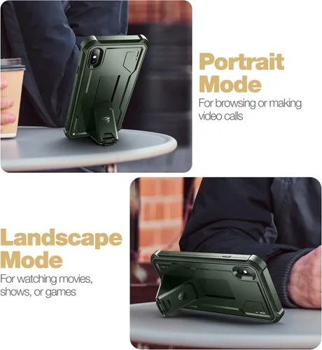 Vista 4 de Dexnor Funda para iPhone Xs Max, [Protector de pantalla y soporte integrados] Protección de grado militar resistente a prueba de golpes para iPhone