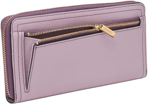 Vista 4 de Fossil Logan RFID - Cartera de piel con cierre para mujer con correa de muñeca