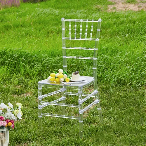Vista 2 de KAIHAOWIN Chiavari - Silla de comedor de acrílico transparente Morden para eventos, bodas, fiestas, recepción, transparente