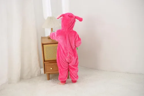 Vista 47 de Mameluco unisex de franela para bebé, disfraz de animal con capucha de dibujos animados