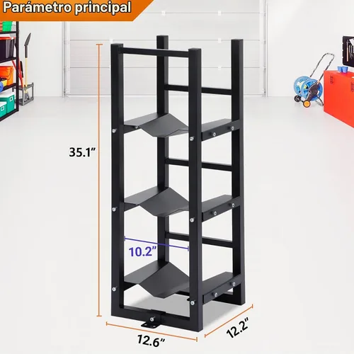 Vista 2 de Estante de tanque refrigerante de 3 x 30 libras, estante estable para tanque de cilindro, estante de cilindro suficiente almacenamiento para freón