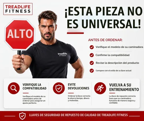 Vista 4 de TreadLife Fitness Llave de seguridad para cinta de correr Reemplazo para los modelos BowFlex TreadClimber TC100 y TC200