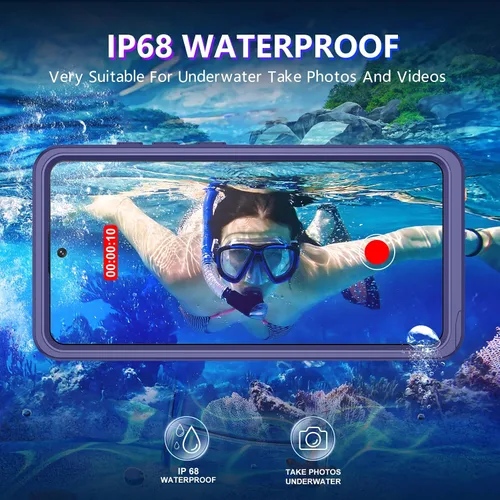 Vista 135 de Temdan - Funda impermeable diseñada para iPhone 12, protector de pantalla y cámara integrado IP68 bajo el agua, cuerpo completo, a prueba de caídas